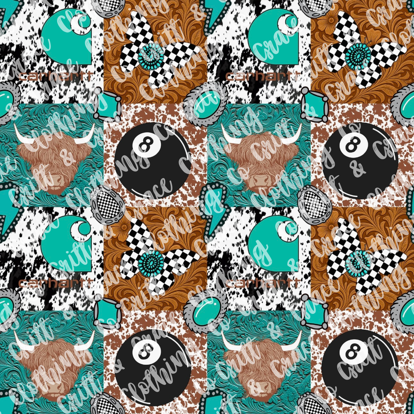 Turquoise Carhartt Patchwork (Preorder) (Copy)