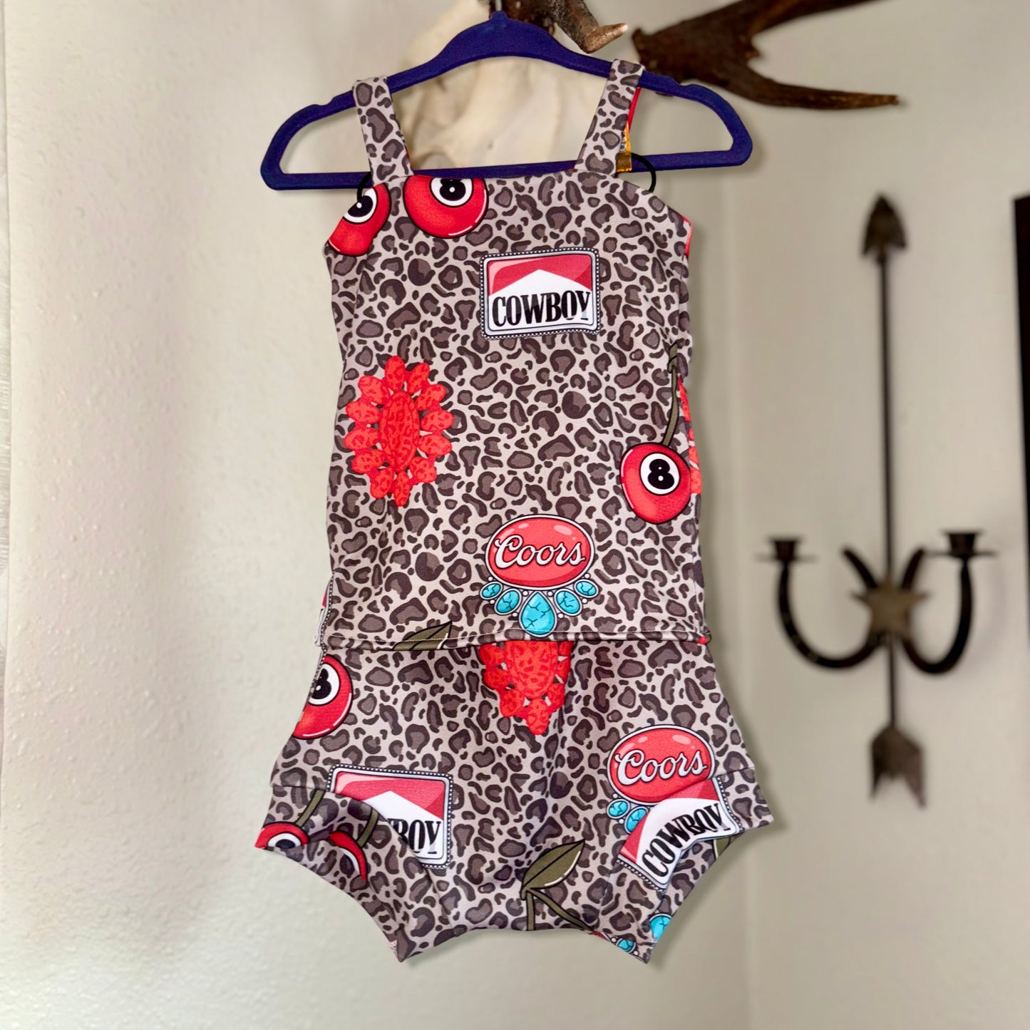 Girls cheetah Bummie set
