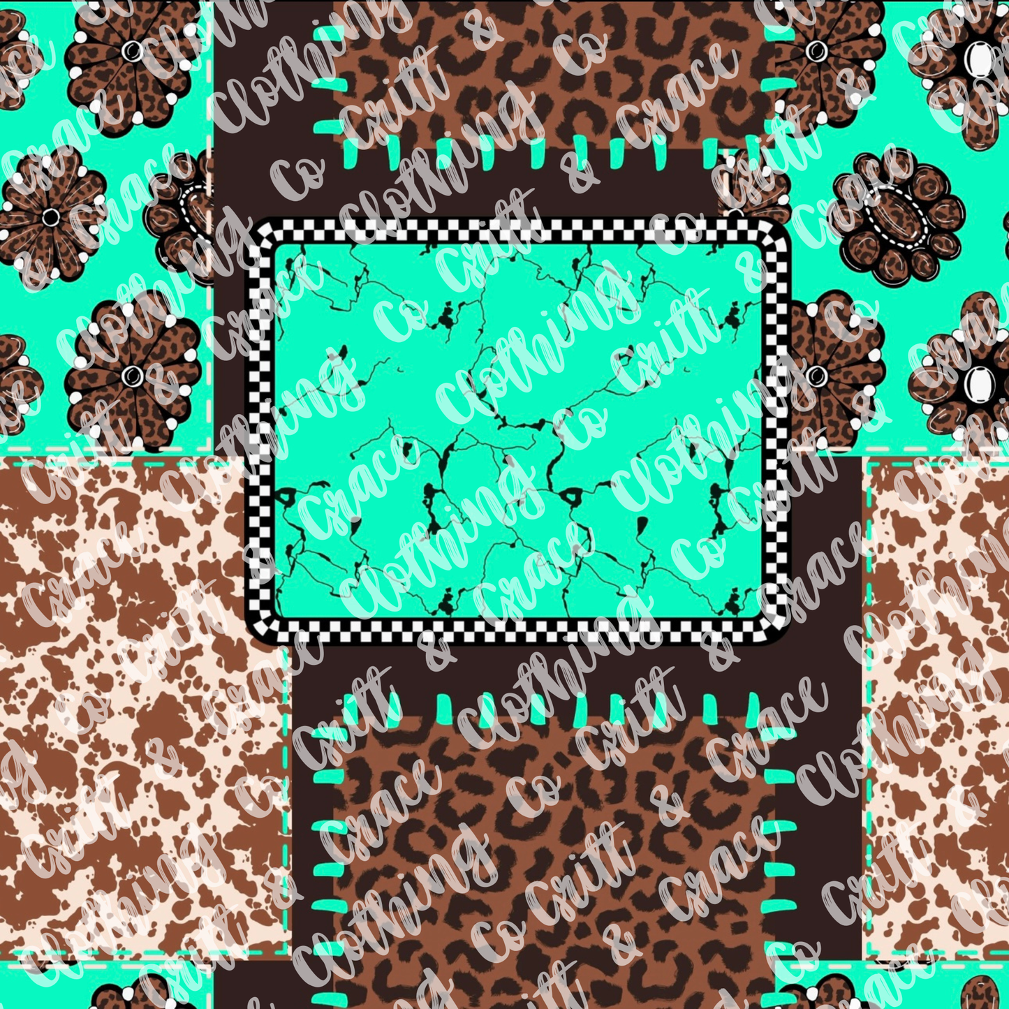 Western turquoise patchwork (Preorder)